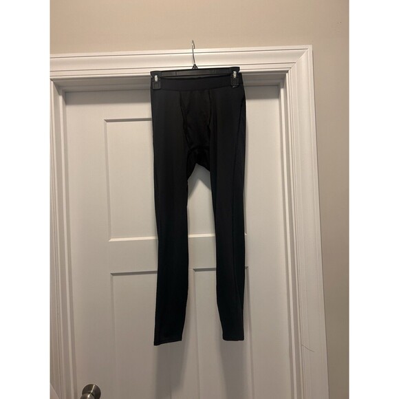 REI Mens Black Lightweight Base Layer Bottoms Ankle Pants Hike Camp Size Small - Picture 1 of 5